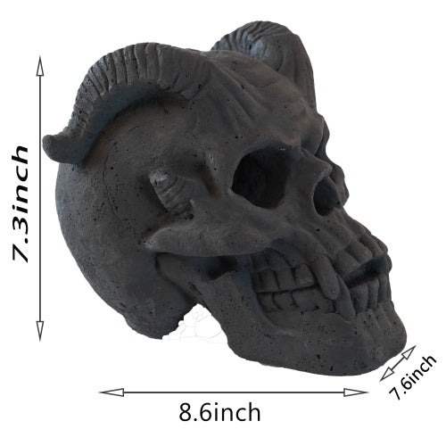 CYDD Refractory Fireproof Skull Gas Log — Firepit, Fireplace & Halloween Decor