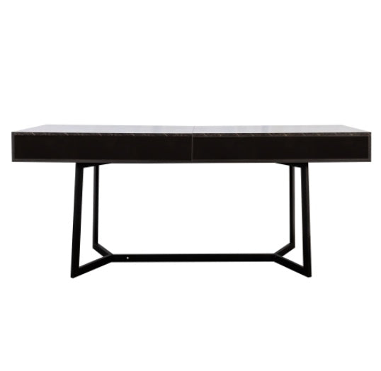 Modern Black 70.87 in Computer Desk — Y-Shaped Metal Legs