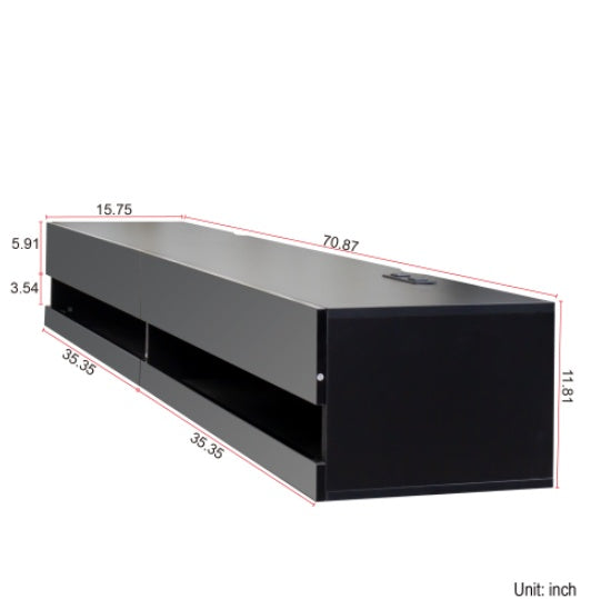 Cydd 180 Wall Mounted Floating 80 Tv Stand Led Charging Station - View 6