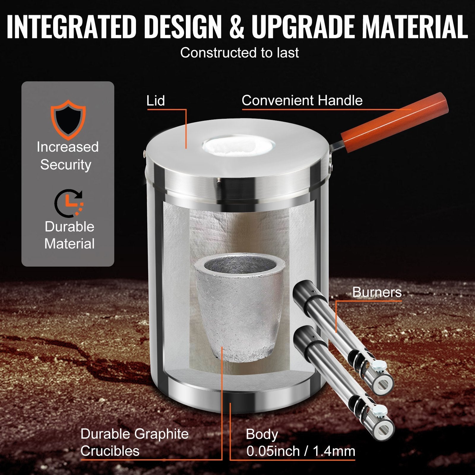 VEVOR 12KG Propane Melting Furnace Kit — 2-Burner Foundry Kiln