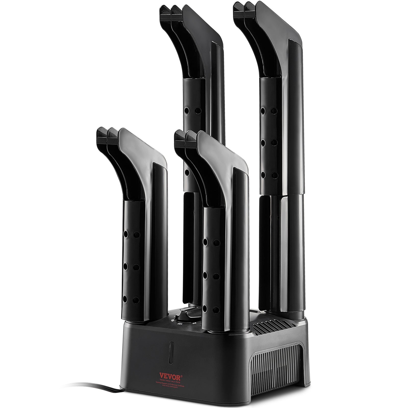 VEVOR Detachable 4 Tubes Shoe Dryer With Heat Blower & Timer - Black & Orange