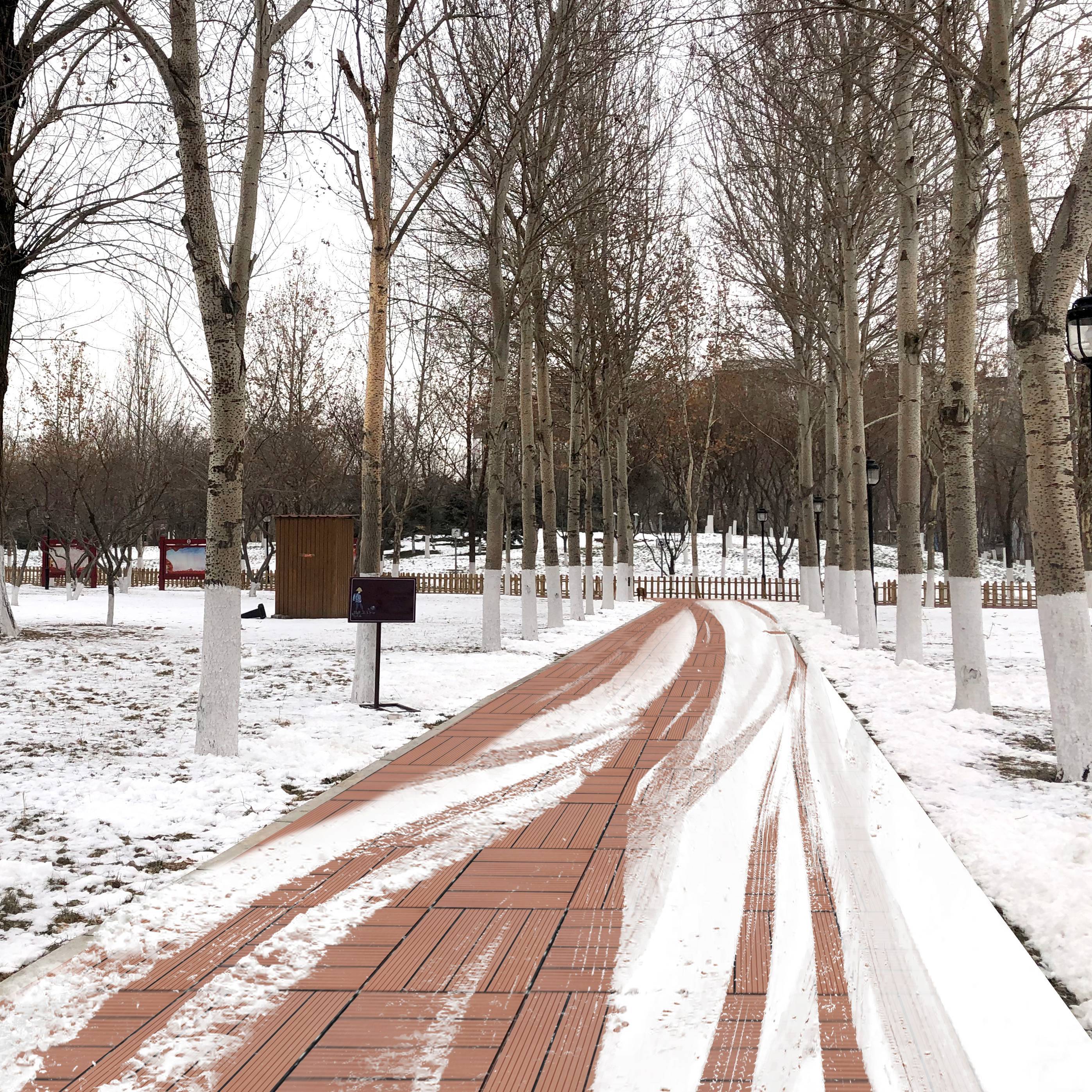 Wood Plastic Composite Deck Tiles Set Of 20 — Mahogany (12 x 12 x 1 in)