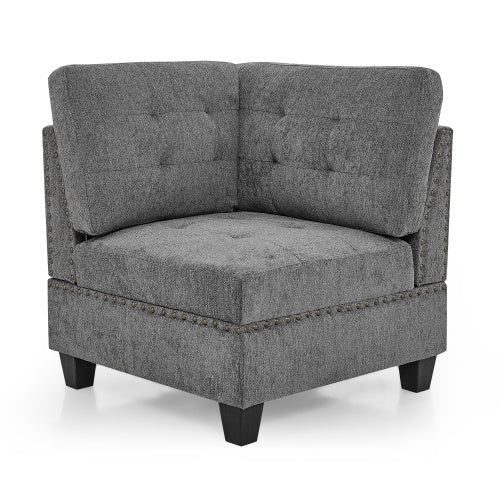 Corner Sofa for Modular Sectional — Grey Chenille (31.5" x 31.5" x 36.5")