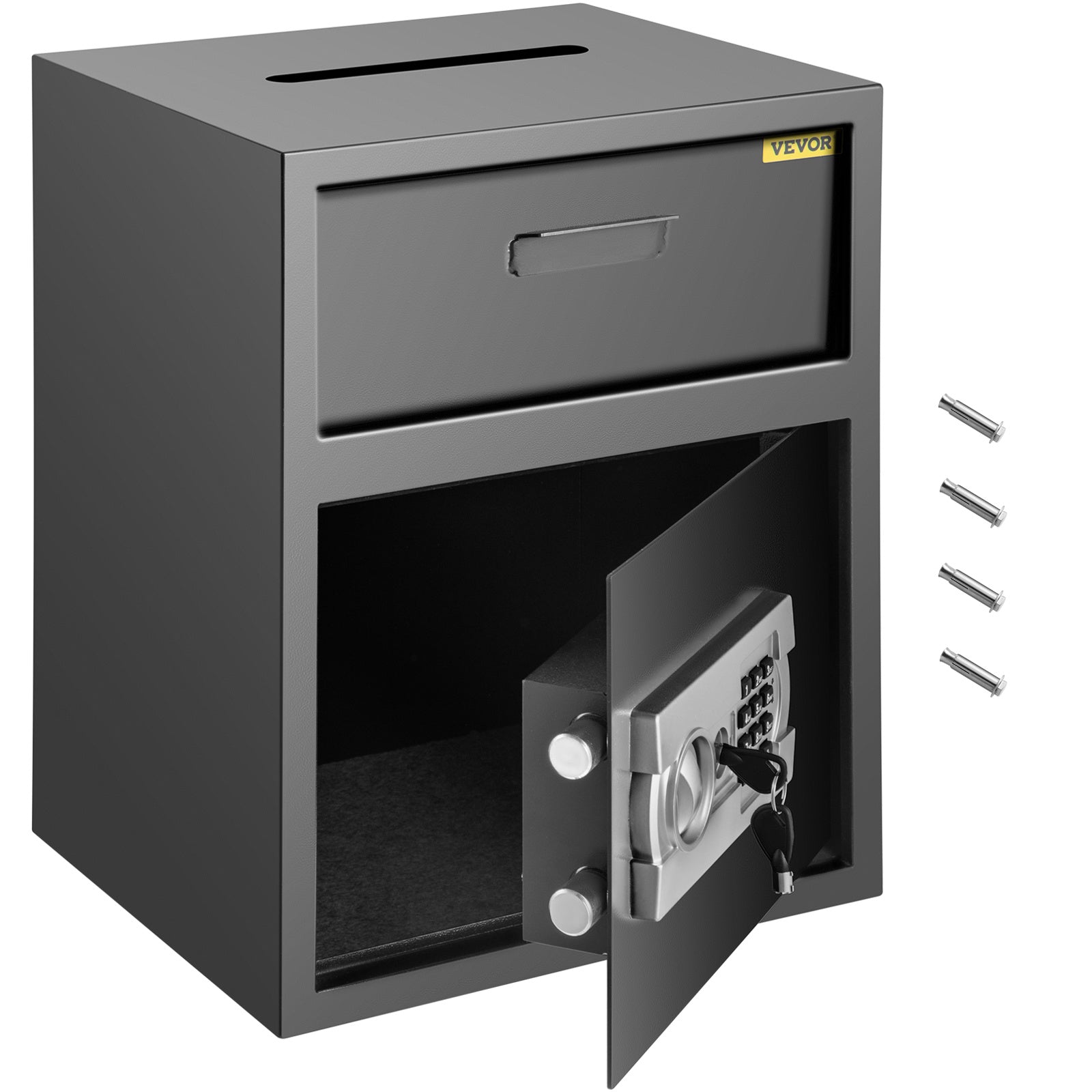VEVOR 1.7 cu ft Digital Depository Safe — Electronic Code Lock with Deposit Slot & 2 Emergency Keys