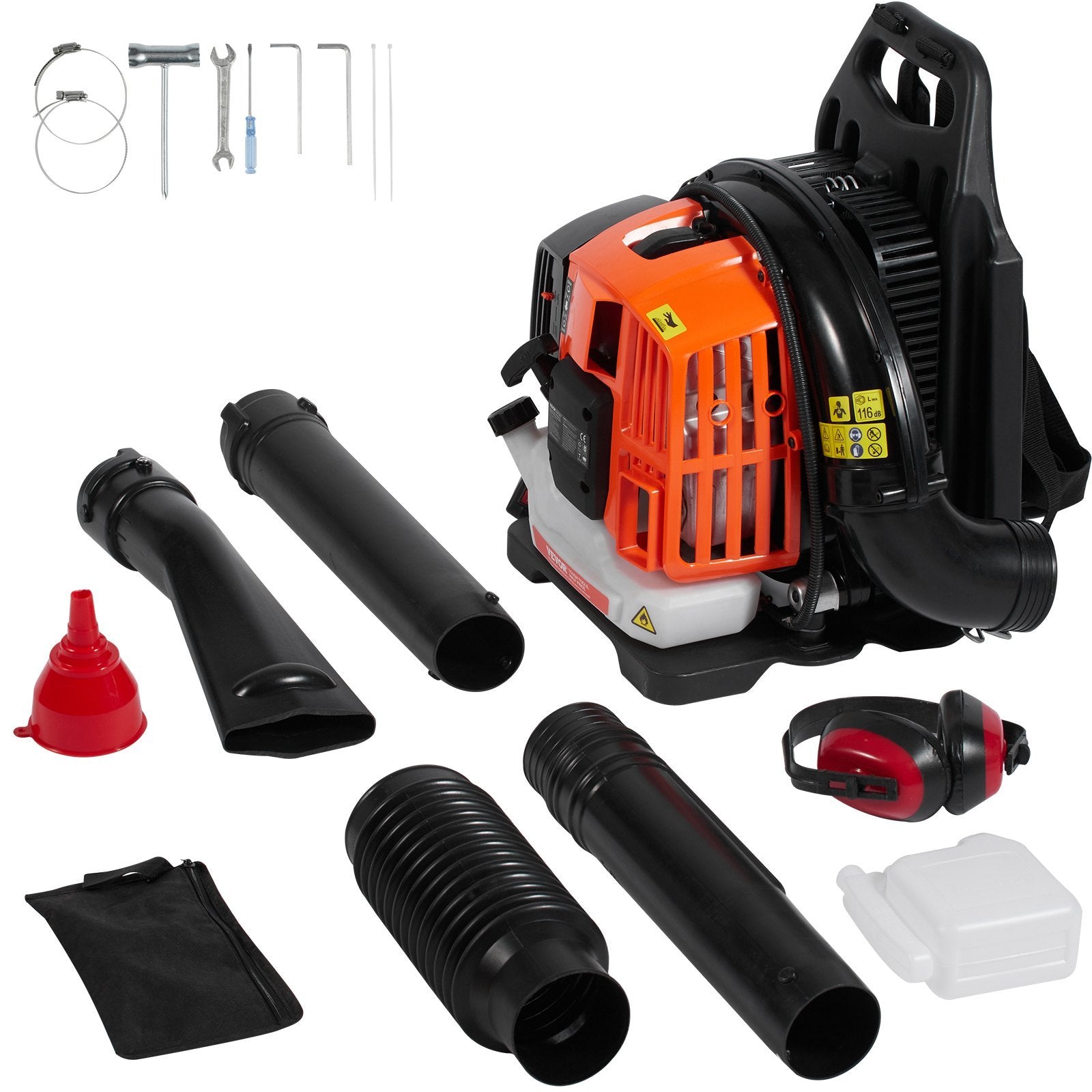 52cc Backpack Leaf Blower – 480 CFM, 175 MPH, 1.37L Tank | VEVOR