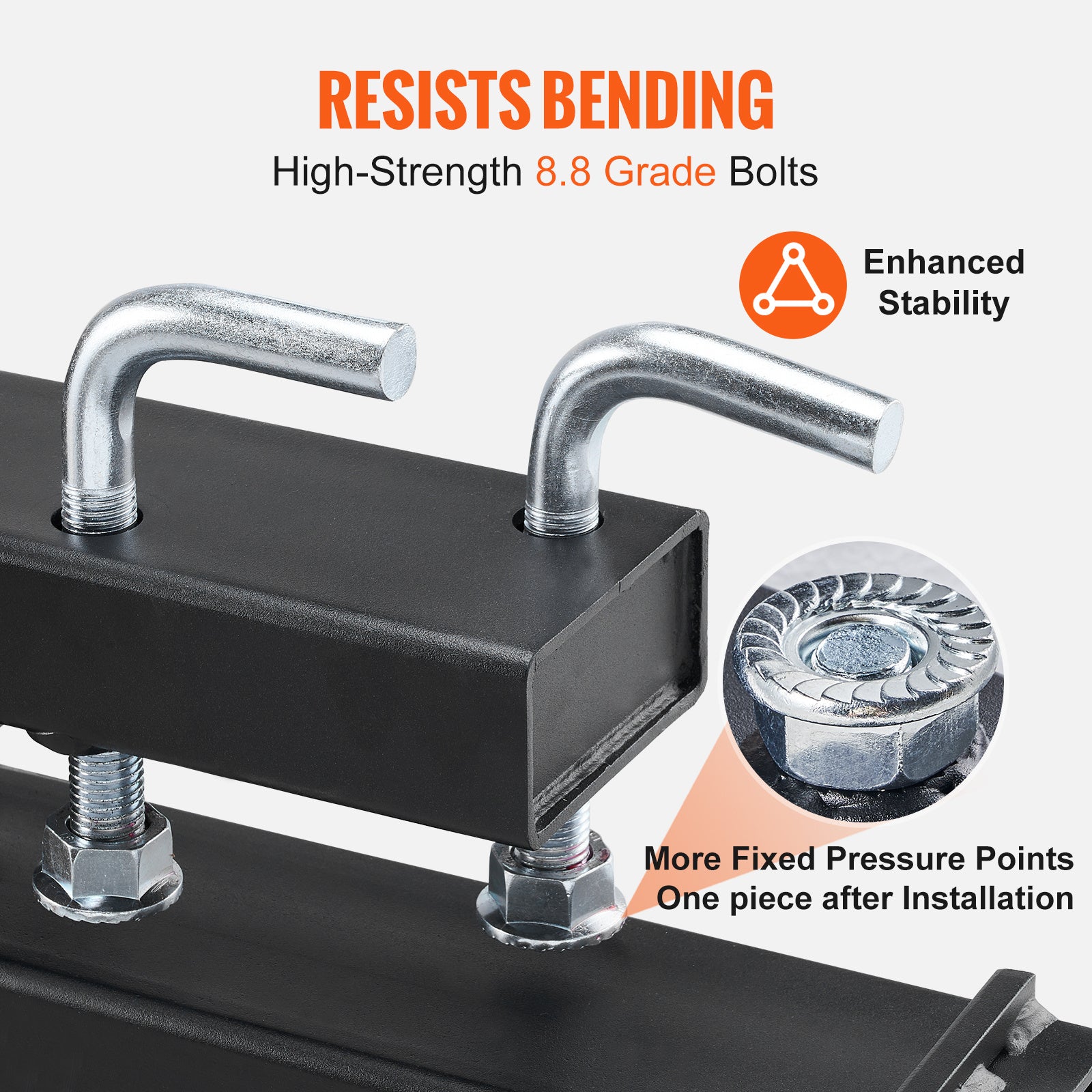 VEVOR 60" Clamp-On Pallet Forks — 4,000 lb Capacity, Adjustable Stabilizer