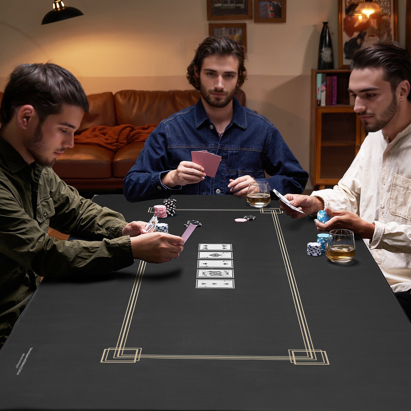 VEVOR Poker Table Top 70 x 35 Inch Foldable Poker Mat with Carrying Bag – Black