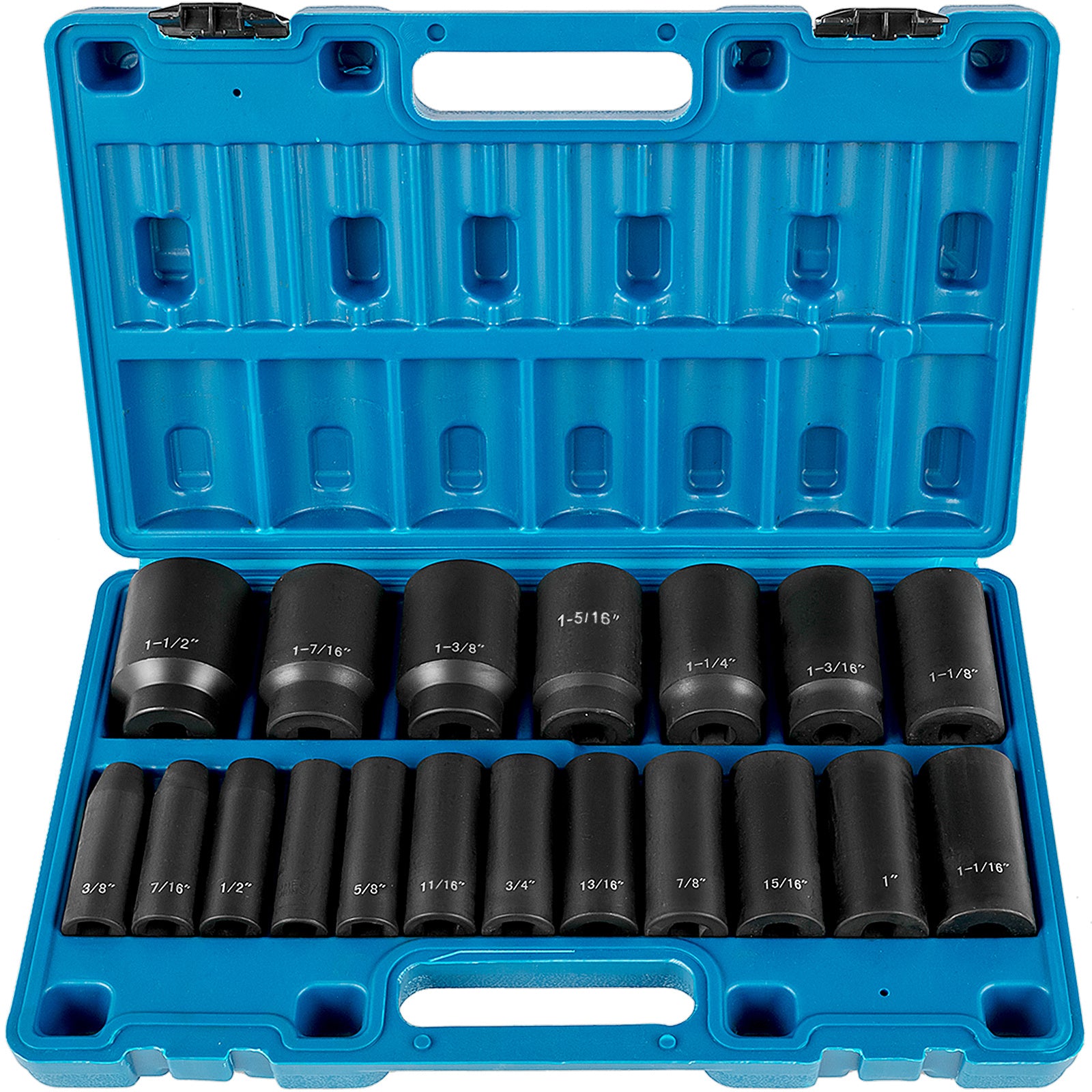 VEVOR 19-Piece 1/2" Drive Impact Socket Set with Storage Cage