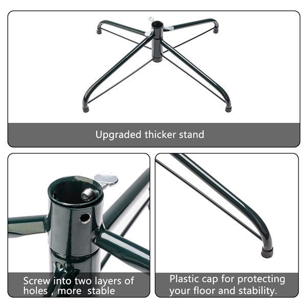 6FT Green & White PVC Christmas Tree — 650 Tips, Iron Base