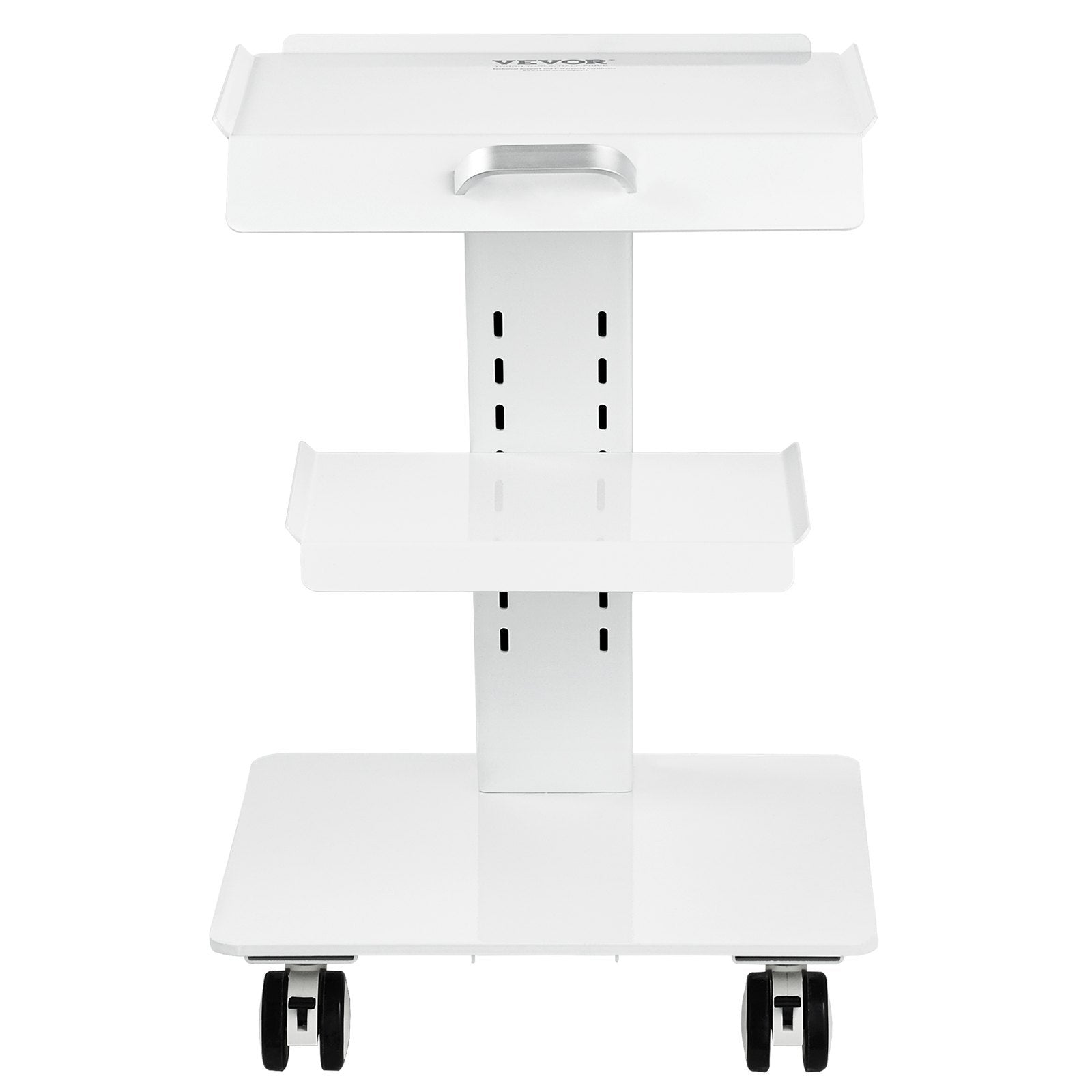 VEVOR Lab Trolley, 3-Layer Rolling Lab Cart, Metal Mobile Trolley With Swivel Wheels, Tray Rolling Clinic Cart 220 Lbs Weight Capacity, For Lab, Clinic, Beauty And Salon