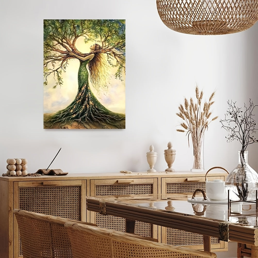 Tree of Life Wooden Framed Canvas Wall Art
