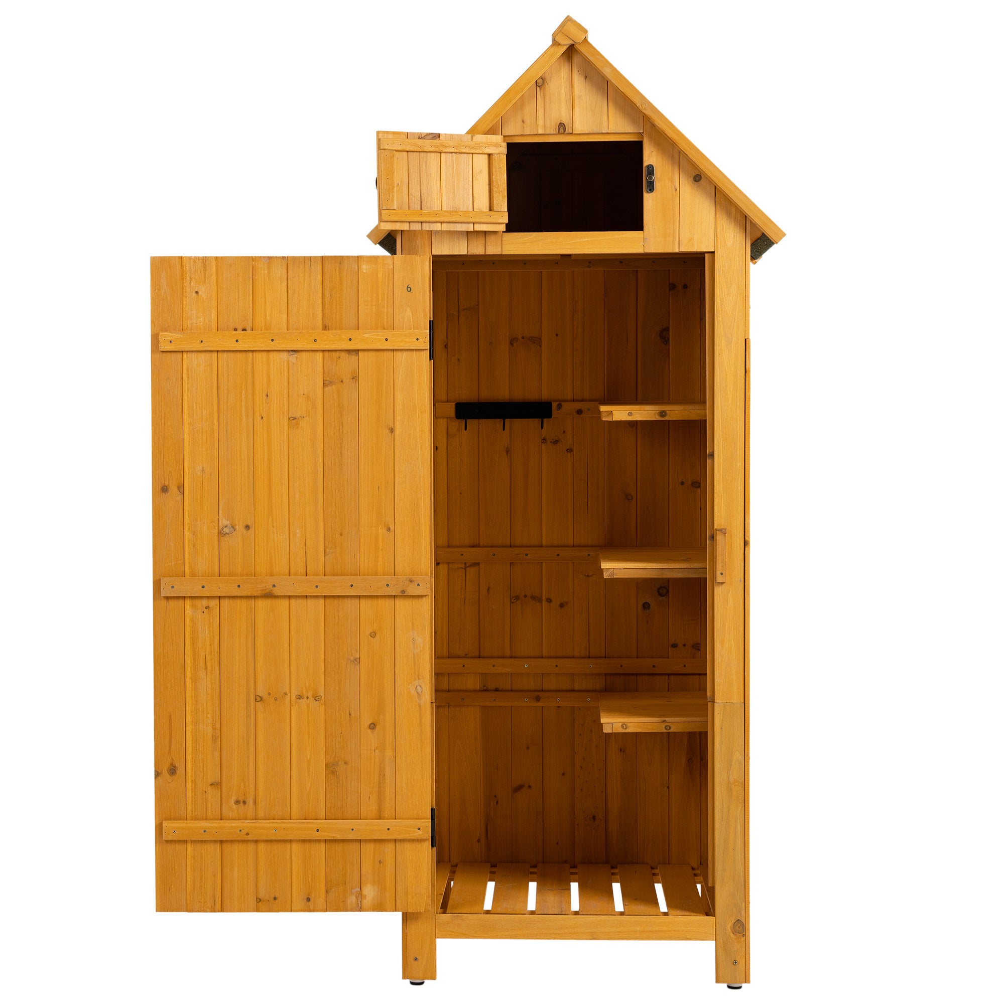 Outdoor Storage Cabinet Tool Shed Wooden Garden Shed - Natural