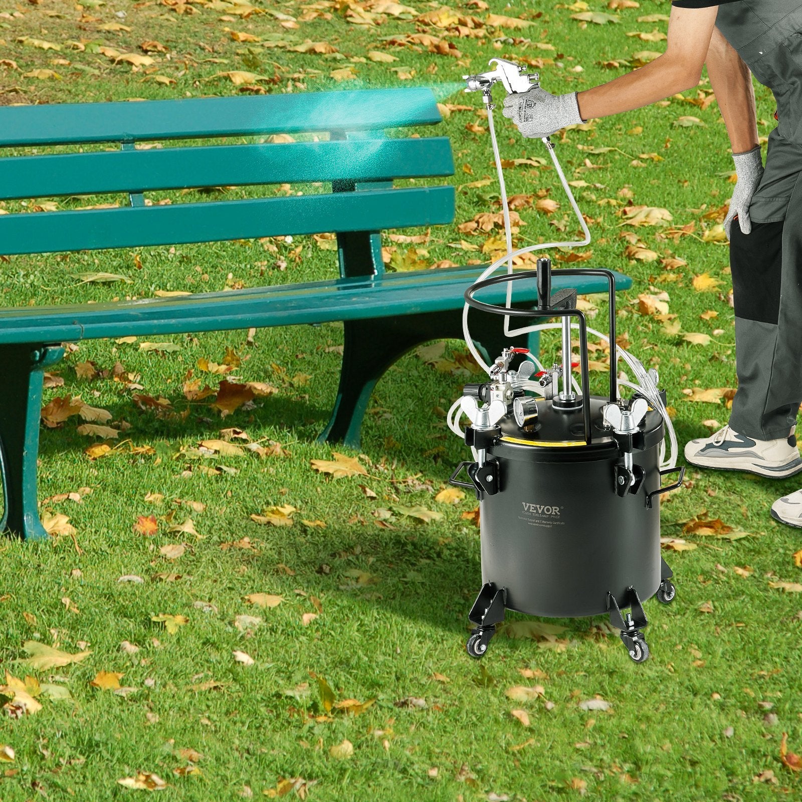 VEVOR Spray Paint Pressure Pot Tank 20L (5gal) With Casters