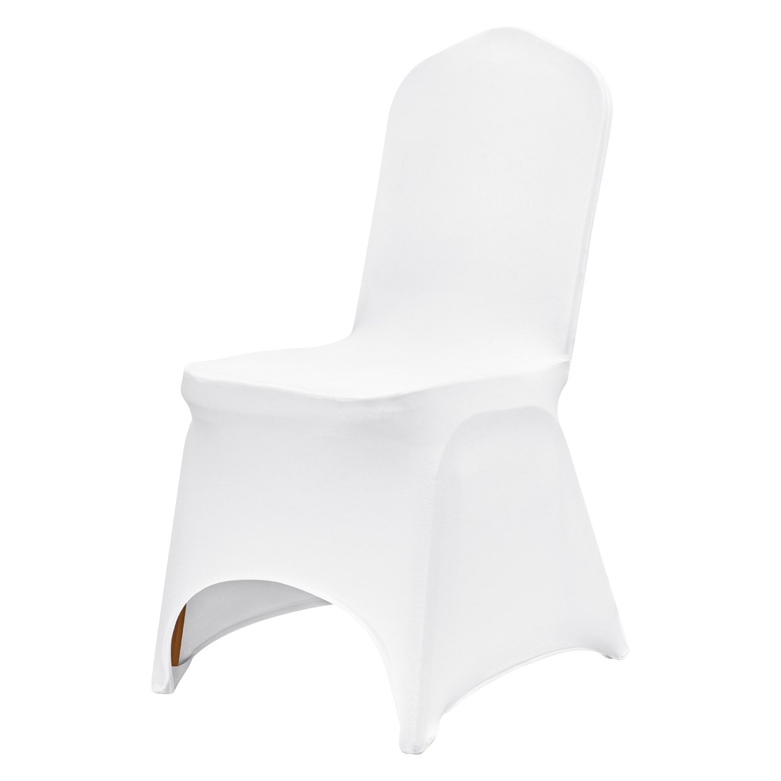 VEVOR Stretch Spandex Folding Chair Covers, Universal Fitted Arched Front Cover, Removable Washable Slipcovers, 50PCS White