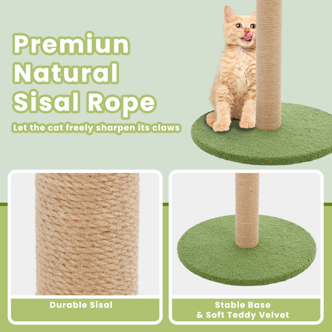 Cat Scratching Post, 33in Tall Scratcher with Dangling Ball for Indoor Cats