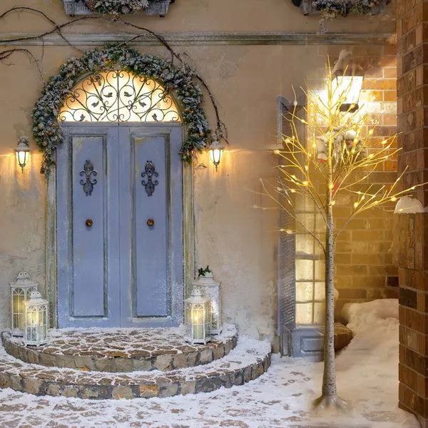 Lighted Birch Tree Artificial White Birch Twig Tree with 8 Warm White Lighting Modes & 6H Timer