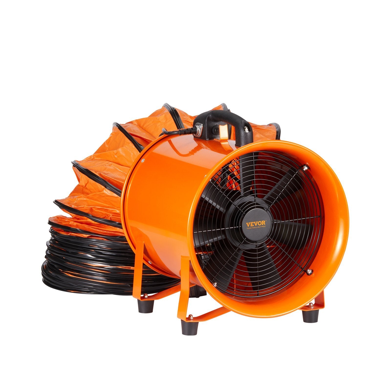 VEVOR Portable Ventilator, 12 Inch Heavy Duty Cylinder Fan with 16.4ft Duct Hose