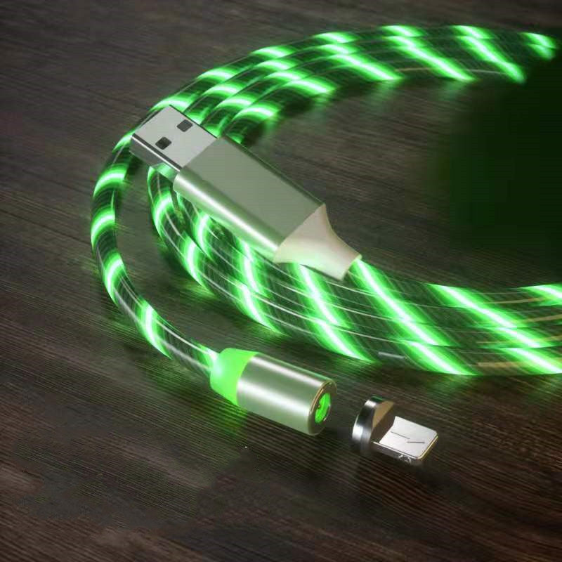 Magnetic 3-in-1 Charging Cable with LED – USB-A to USB-C / Micro-USB / Lightning (1 m / 2 m)