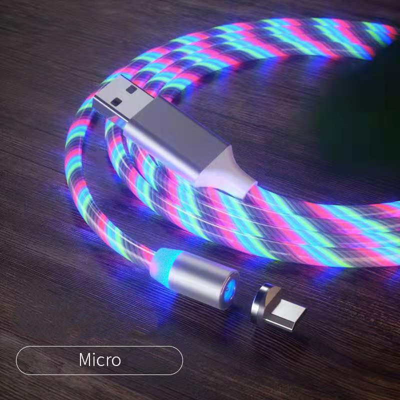 Magnetic 3-in-1 Charging Cable with LED – USB-A to USB-C / Micro-USB / Lightning (1 m / 2 m)