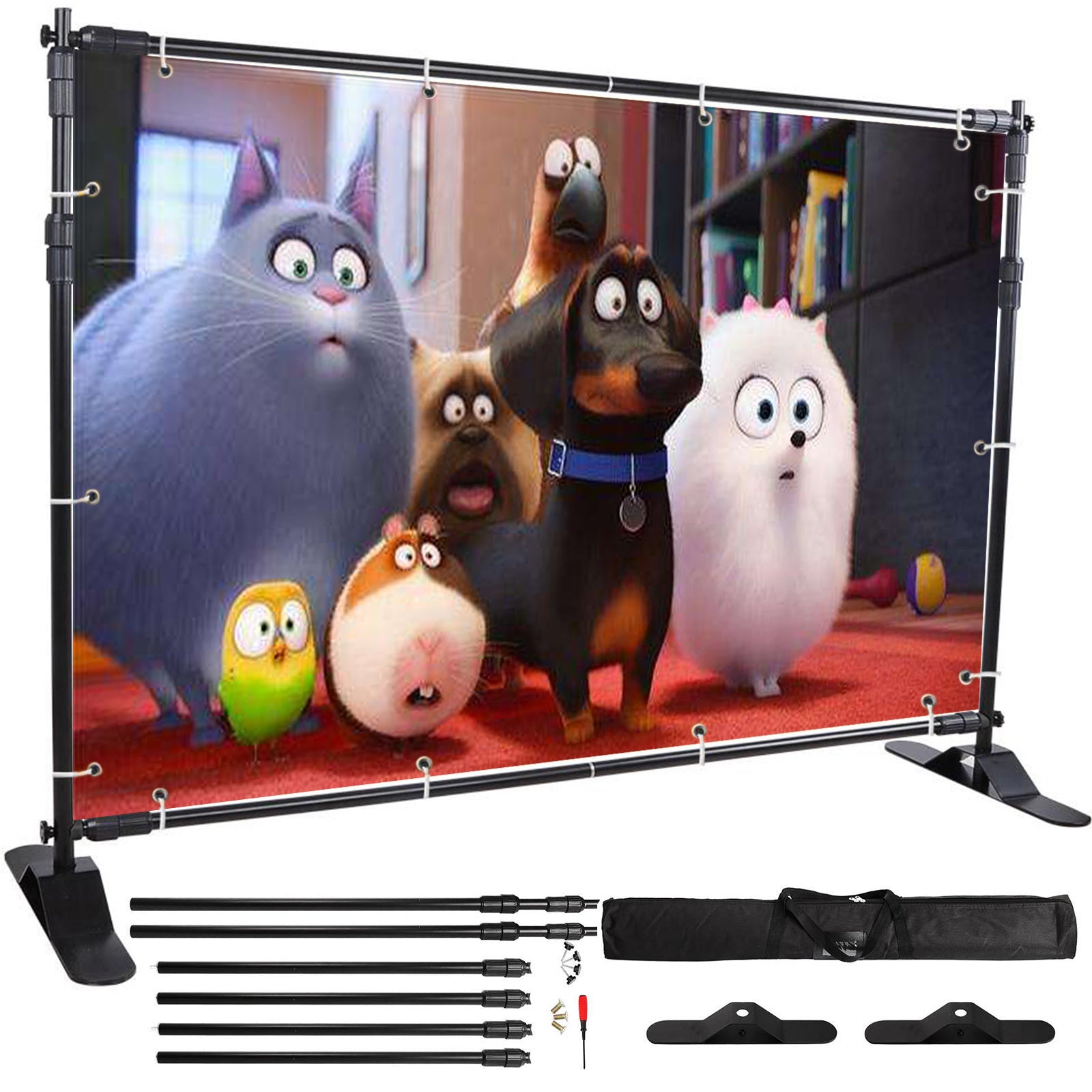 VEVOR Telescopic Retractable Banner Stand - Adjustable Step & Repeat Backdrop