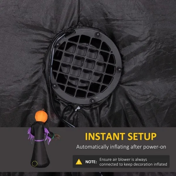 7ft Inflatable Halloween Reaper with LED Lights