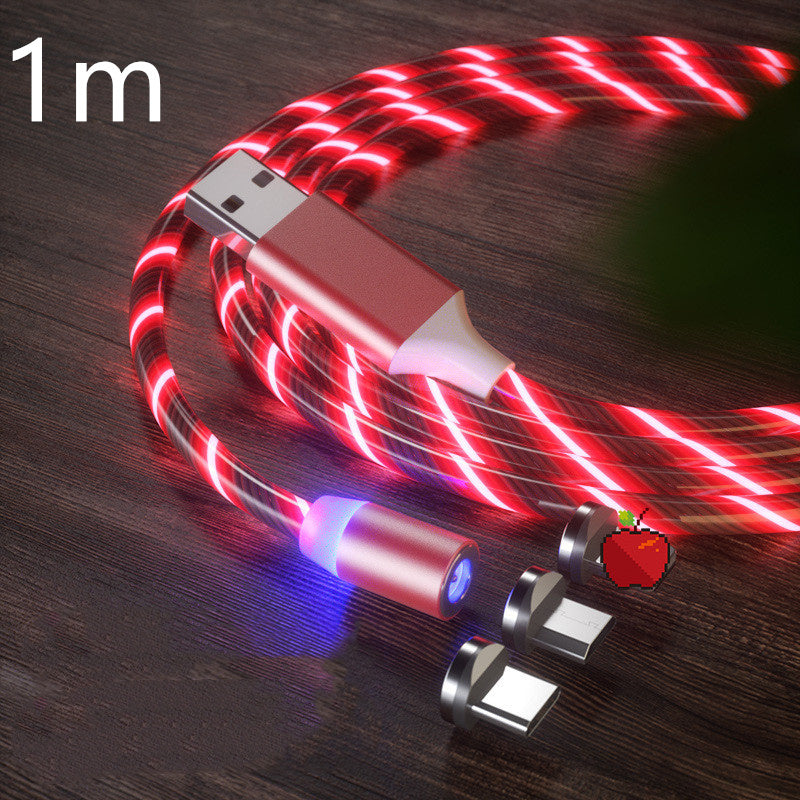 Magnetic 3-in-1 Charging Cable with LED – USB-A to USB-C / Micro-USB / Lightning (1 m / 2 m)