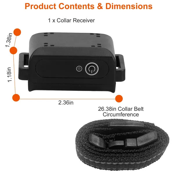 Dog Training Collar Receiver IP67 Waterproof — Shock, Vibration & Beep, Up to 3280ft