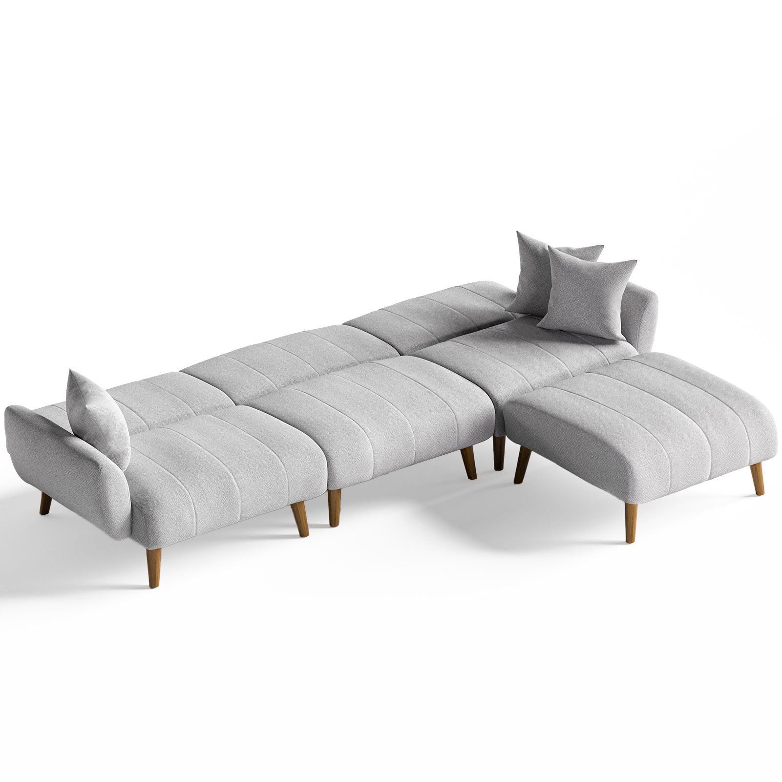 4 - Piece Upholstered Sectional Sofa Bed (Modular, Adjustable Backrests)