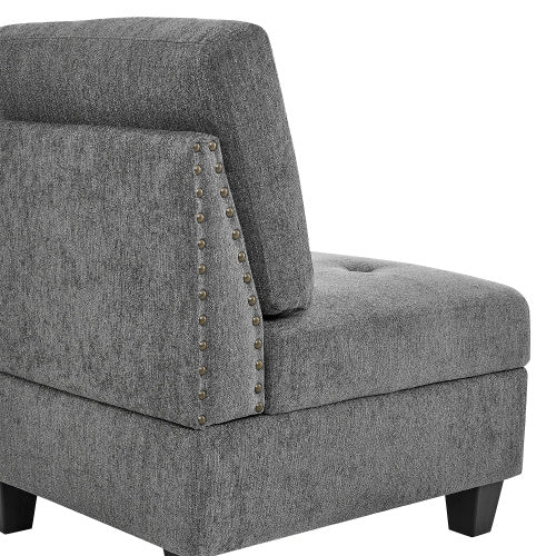 Corner Sofa for Modular Sectional — Grey Chenille (31.5" x 31.5" x 36.5")