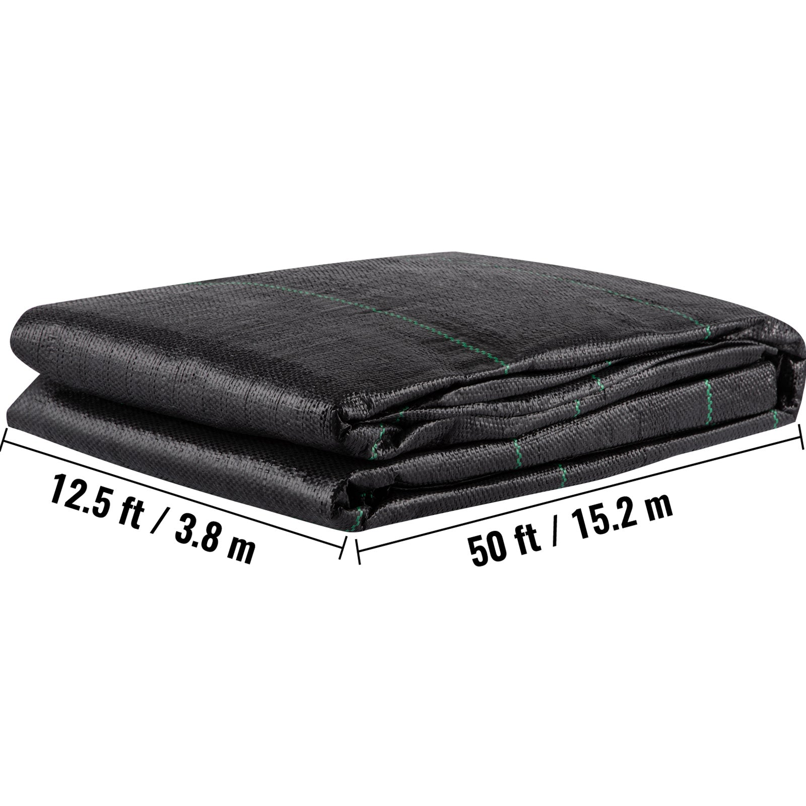 VEVOR Geotextile Fabric, 12.5 x 50 ft, 3.5oz Woven PP — Heavy Duty Driveway & Landscaping, Black