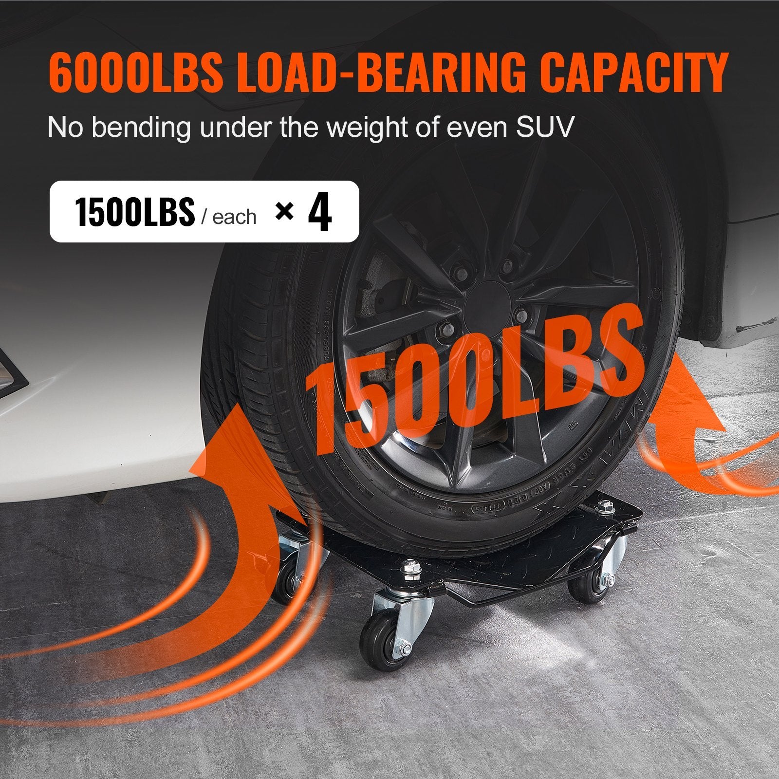 VEVOR Wheel Dolly, 6000 Lbs 2722 Kg Car Moving Dolly, Set of 4