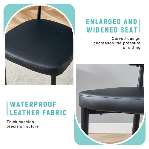 CYDD Black Minimalist Ergonomic Dining Chairs — Pack of 4