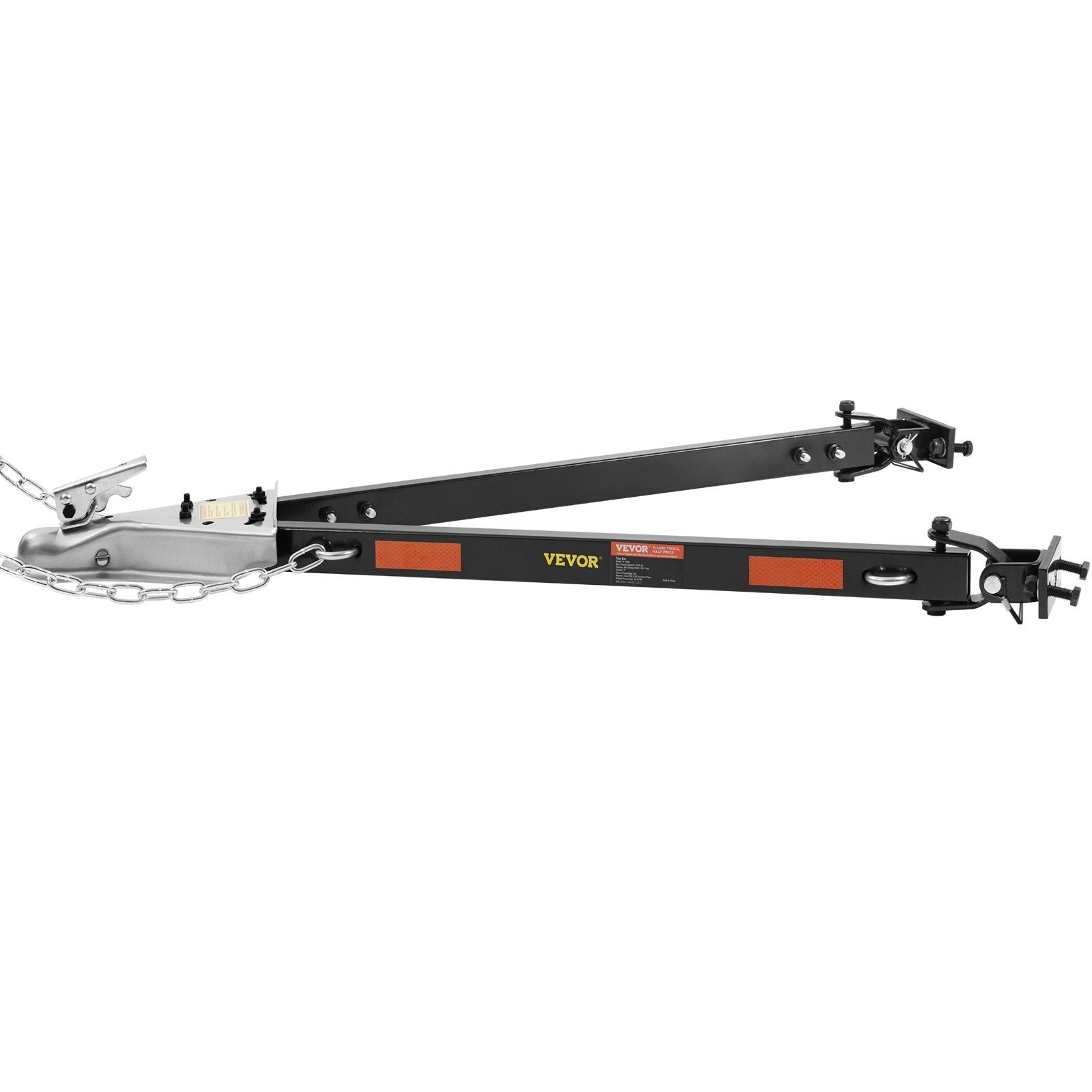 VEVOR Tow Bar, 5500 Lbs Towing Capacity With Chains, Powder-Coating Alloy Steel Bumper-Mounted Universal Towing Bar, Coupler Fits 2-Inch Ball Hitch, 39.4-Inch Opening Width