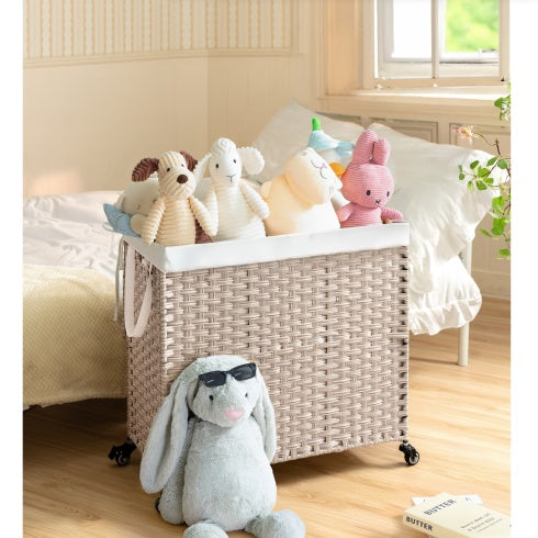 Laundry Hamper With Lid 160l Gray Dbjjj - View 3