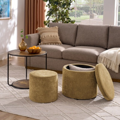 CYDD Multi-Functional Ottoman & Table Set with Storage Drum Stool