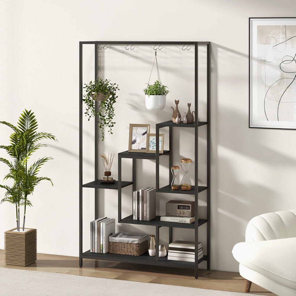 6-Tier Tall Plant Stand 71 Inch Metal Indoor Plant Shelf With 10 Hanging Hooks