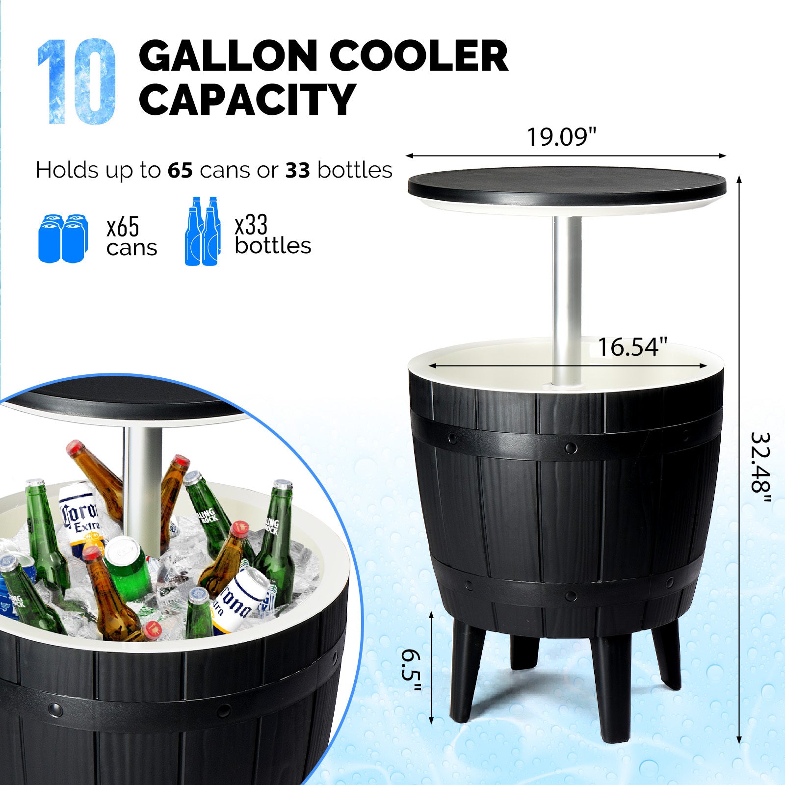 Black Ice Cooler Side Table Cjfu2337647 - View 3