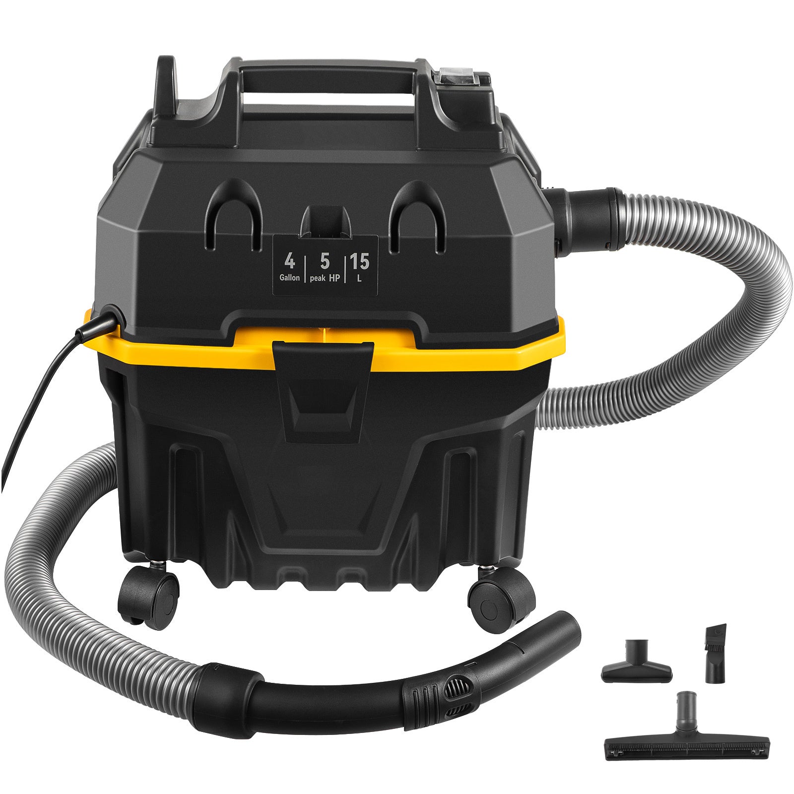 VEVOR 4 Gallon Wet Dry Vac — 5 Peak HP, 3‑in‑1 Shop Vacuum with Blower (Black)