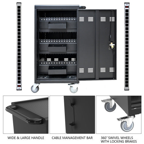 Mobile Charging Cart and Cabinet for Tablets & Laptops — 45-Device