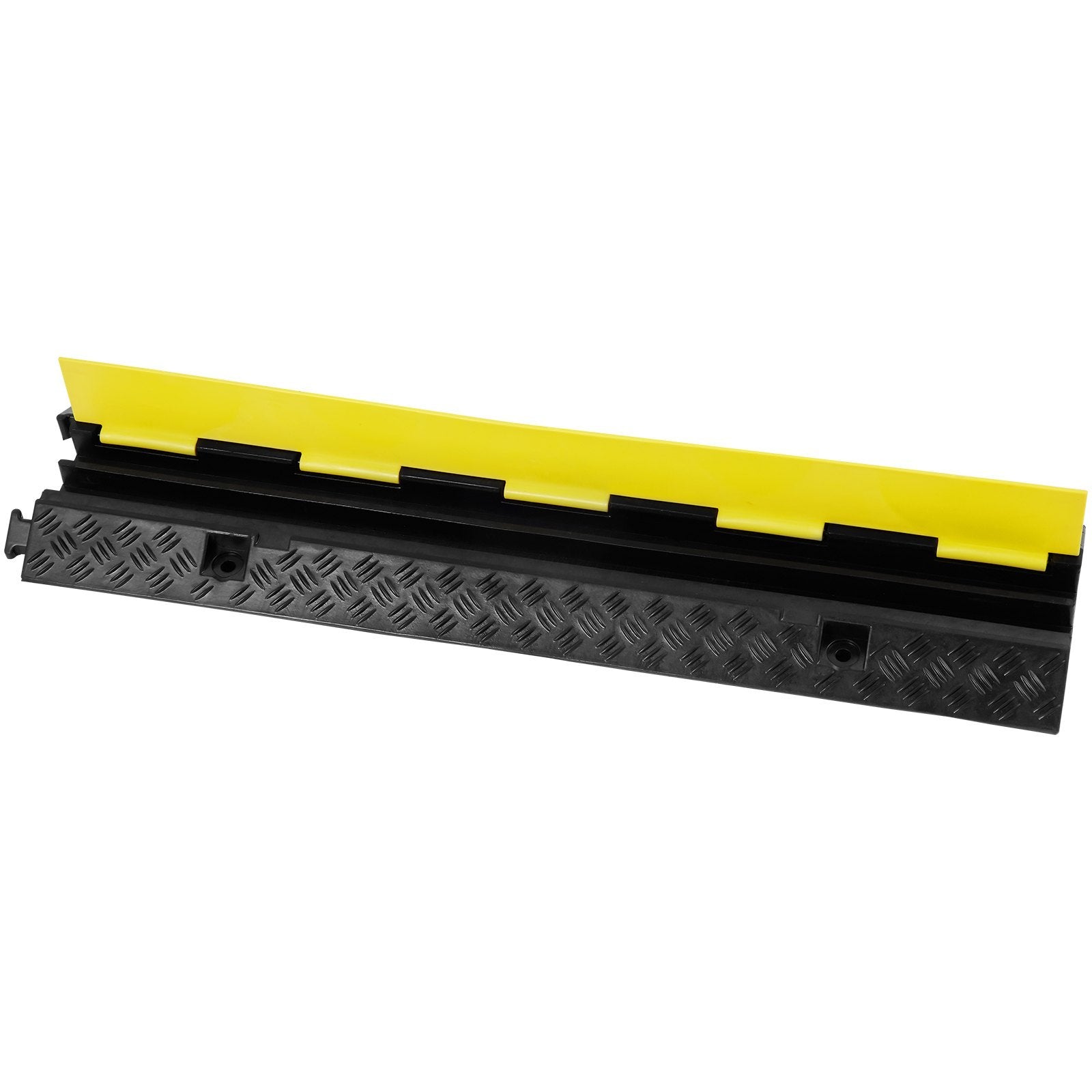 VEVOR 5PCs 2-Channel Heavy-Duty Cable Protector Ramp – 12,000 lbs Load, Interlocking, High-Vis Lid