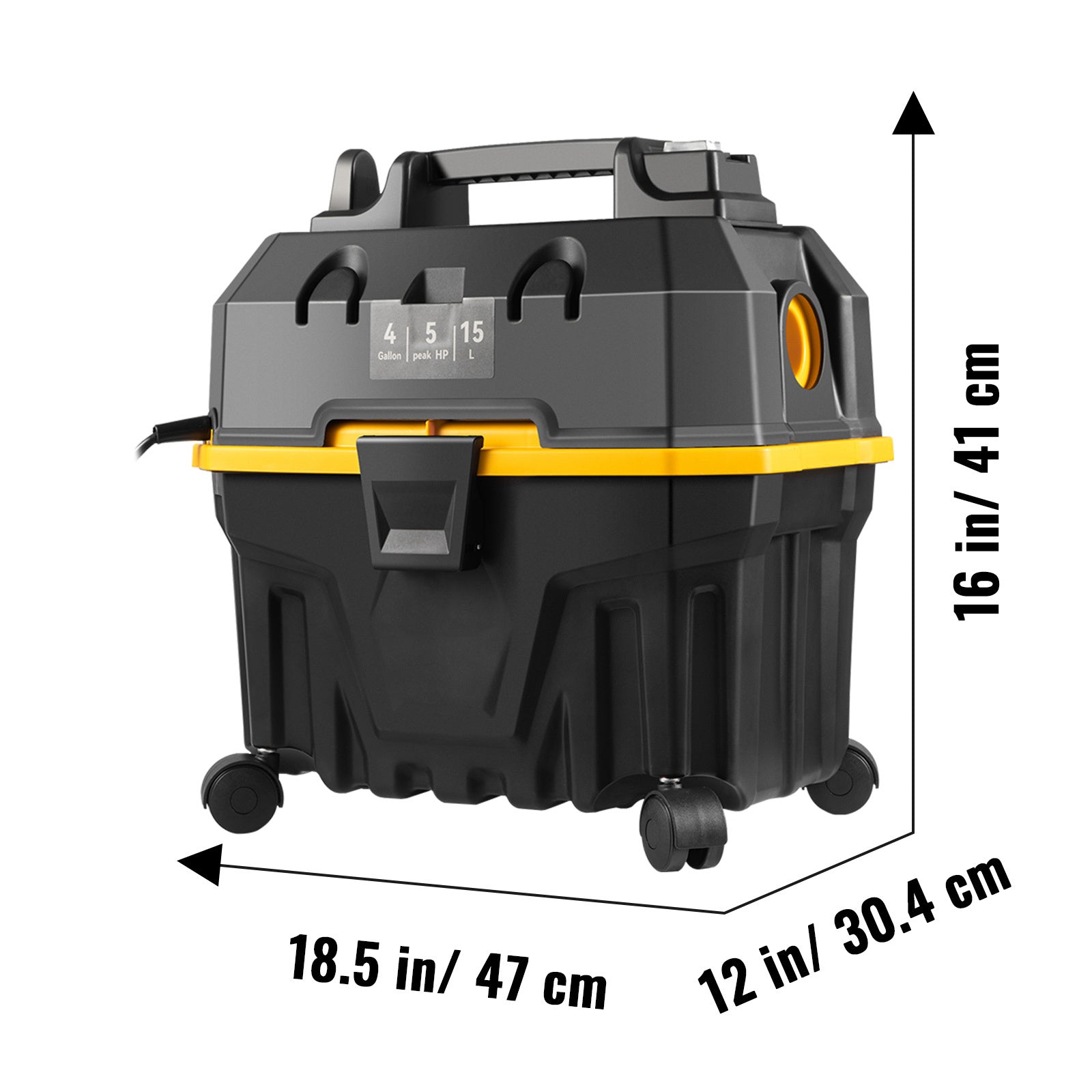 VEVOR 4 Gallon Wet Dry Vac — 5 Peak HP, 3‑in‑1 Shop Vacuum with Blower (Black)