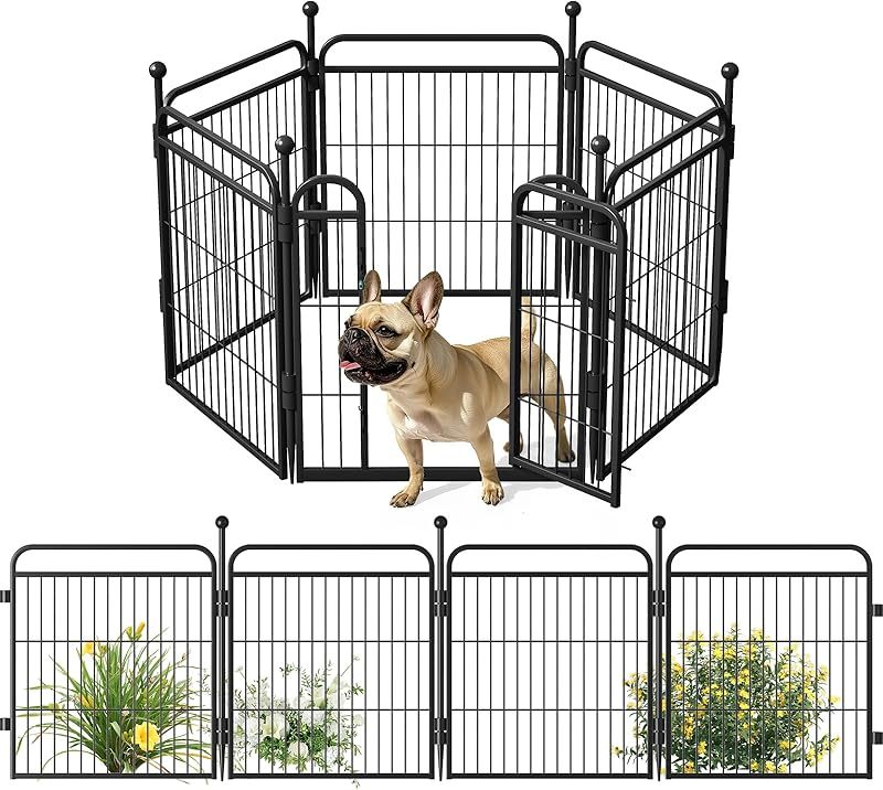 Gardner Pet Dog Fence — Foldable Indoor & Outdoor Playpen for Small & Medium Dogs with Gravity Automatic Lock