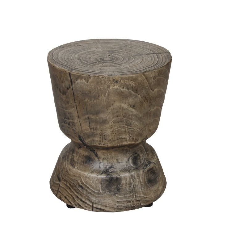 yoonyo 14.6 x 17 in Wood Grain Decorative Side Table
