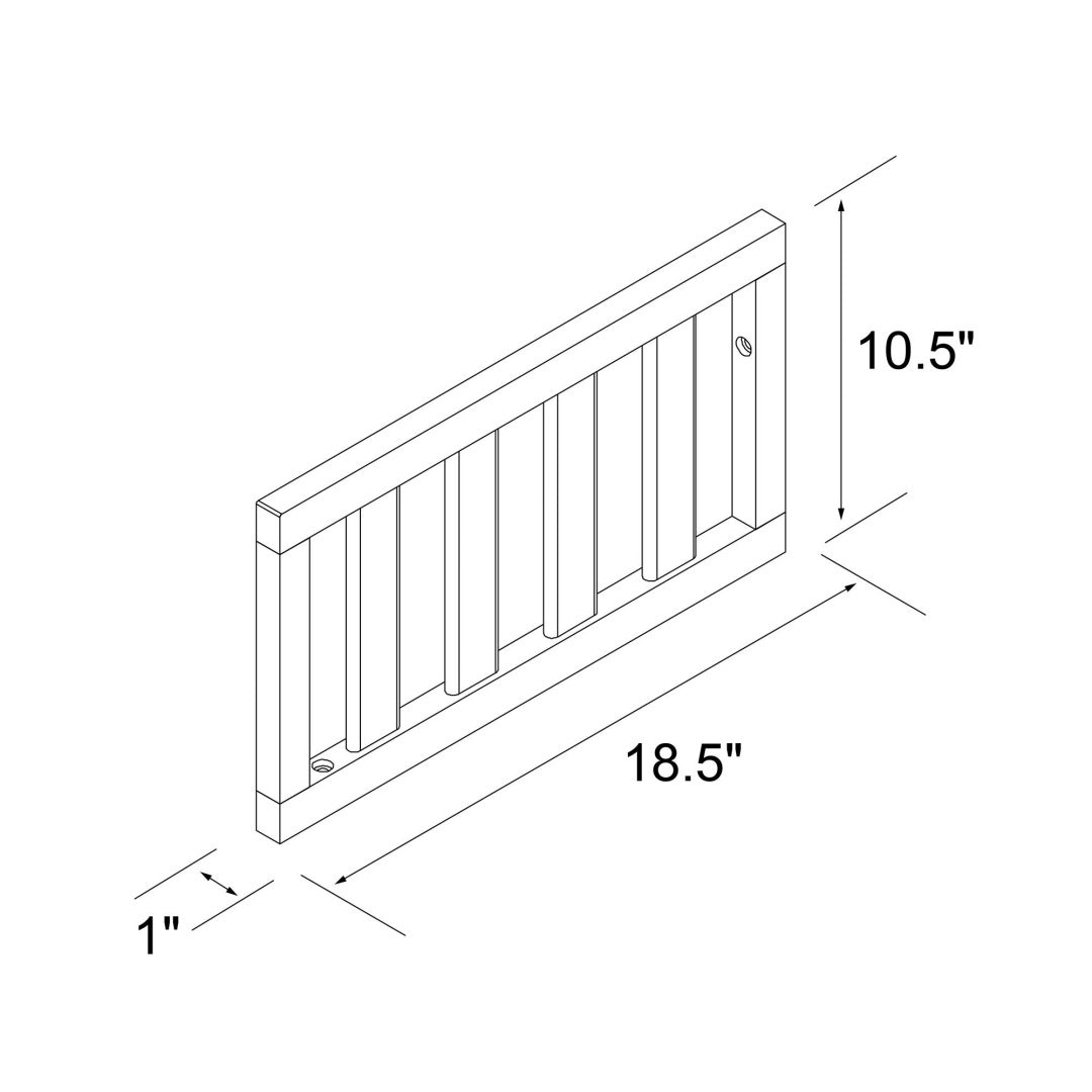 CYDD Finch Toddler Rail – Pine Bed Guard Rail, 18.5 x 1 x 10.5 in, Brown