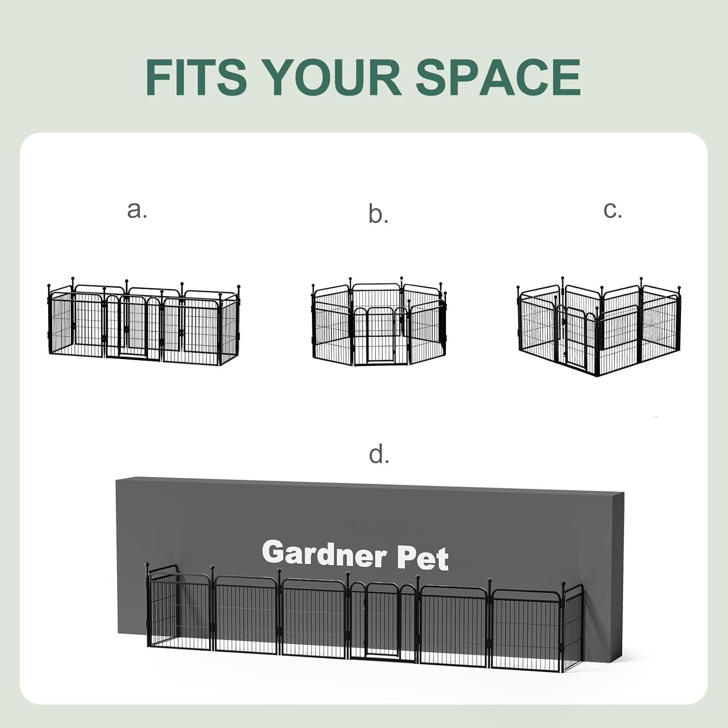 Gardner Pet Dog Fence — Foldable Indoor & Outdoor Playpen for Small & Medium Dogs with Gravity Automatic Lock
