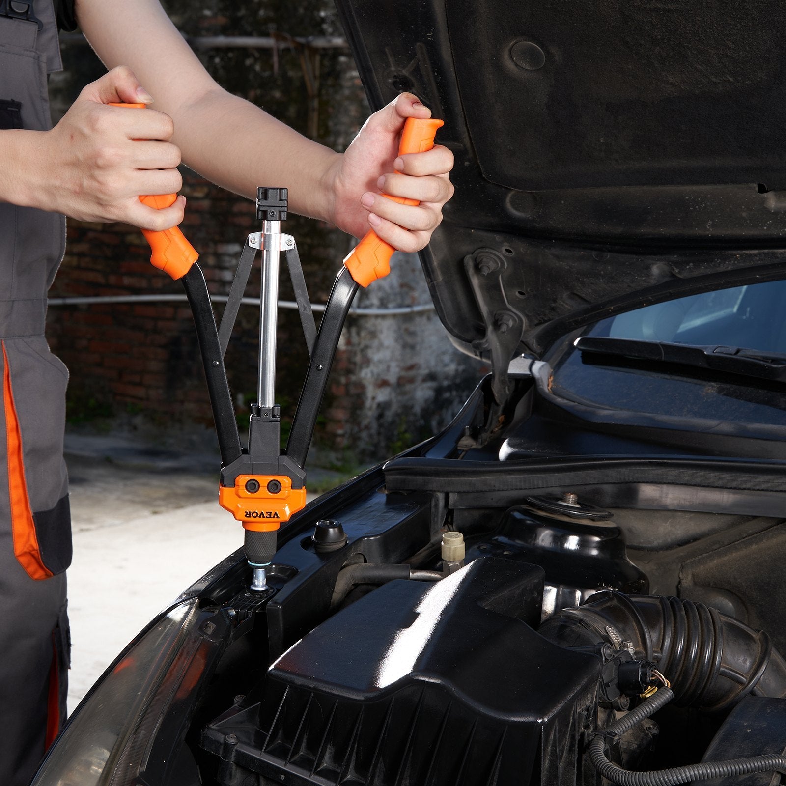 VEVOR 16" Semi-Auto Rivet Nut Tool Kit — 13 Mandrels & 186 Rivet Nuts (M3–M12)