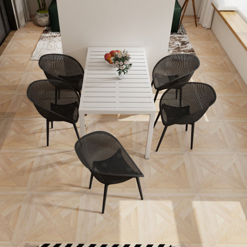 2-Pack Modern Lounge Chairs — Indoor/Outdoor All-Weather PP (Warm Grey)