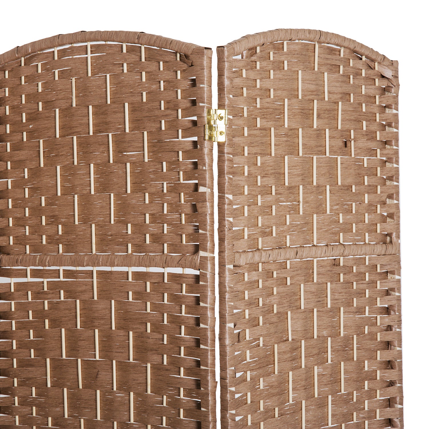 6 Panel Wicker Room Divider 6' Tall Privacy Screen - Natural Brown