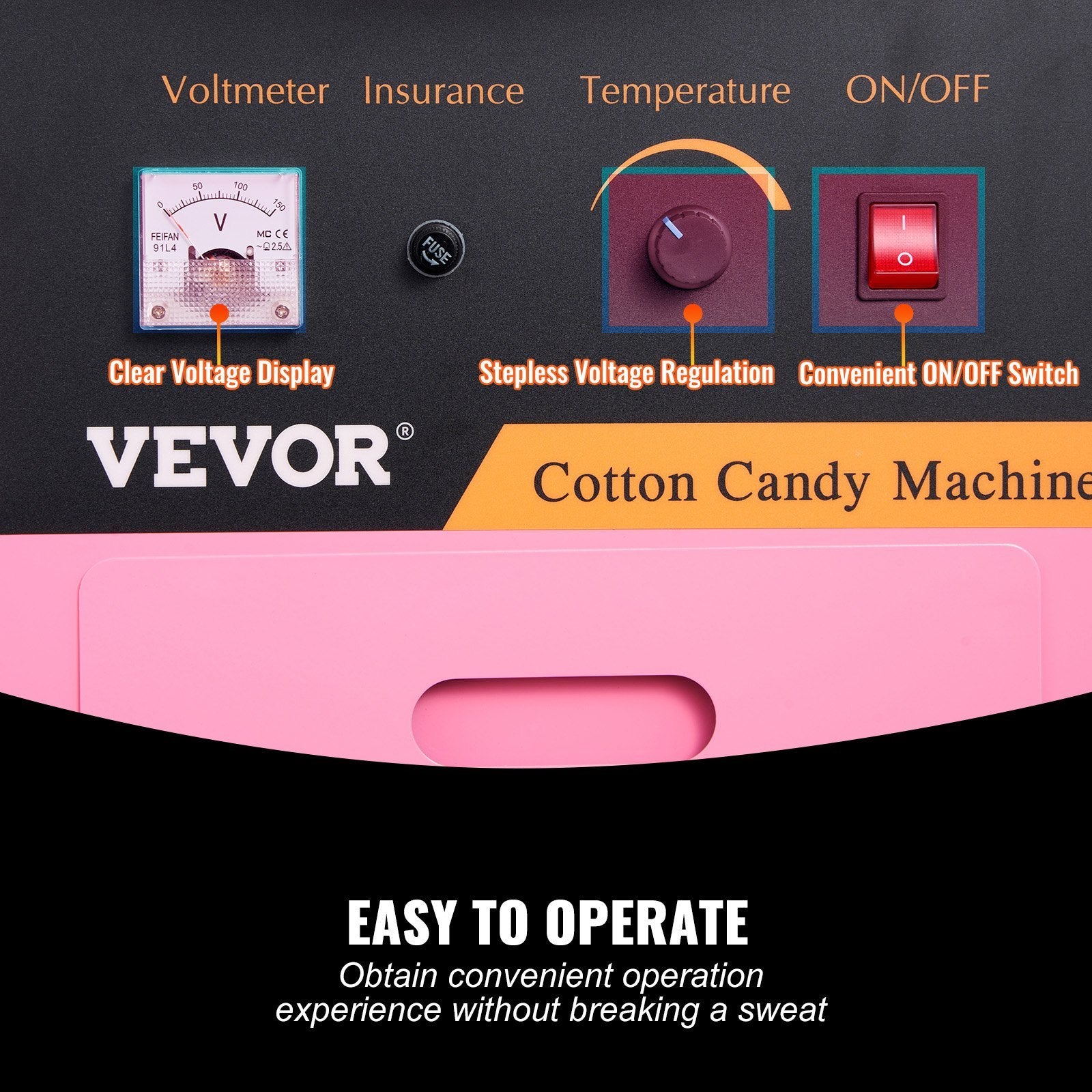 VEVOR Electric Cotton Candy Machine with Cart, 1000W
