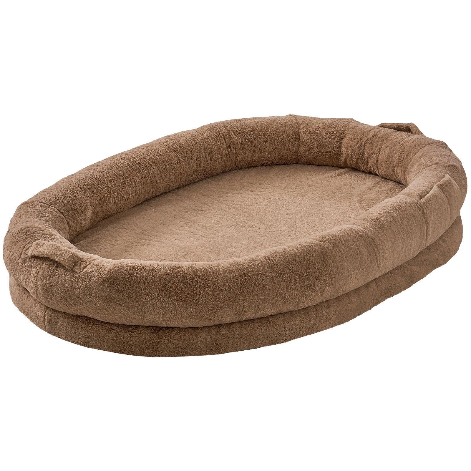 Human Dog Bed – 72×48×10" Oversized Floor Lounger, Washable Faux Rabbit Fur